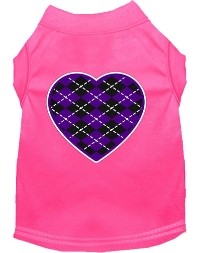 Pet Shirt "Argyle Heart Purple"
