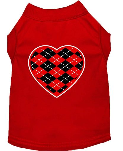 Pet Shirt "Argyle Heart Red"