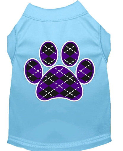 Pet Shirt "Argyle Paw Purple"