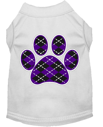 Pet Shirt "Argyle Paw Purple"