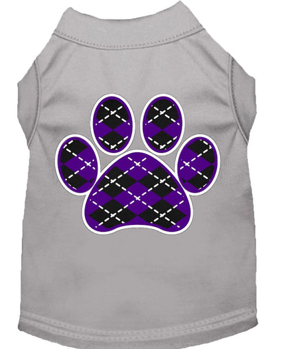 Pet Shirt "Argyle Paw Purple"