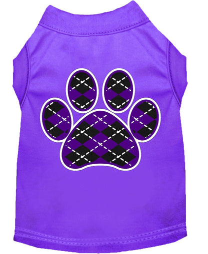Pet Shirt "Argyle Paw Purple"