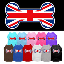 Pet Dog & Cat Shirt Screen Printed, "Bone Shaped United Kingdom Flag"