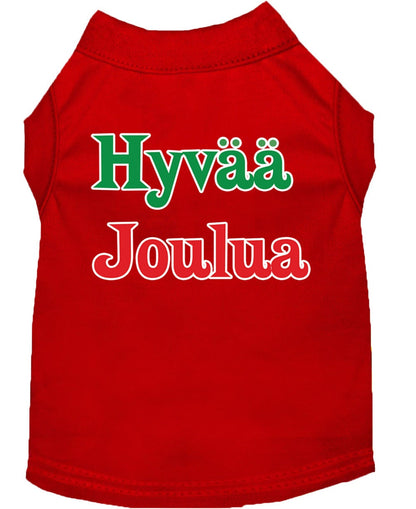 Christmas Pet Shirt, "Hyvaa Joulua"