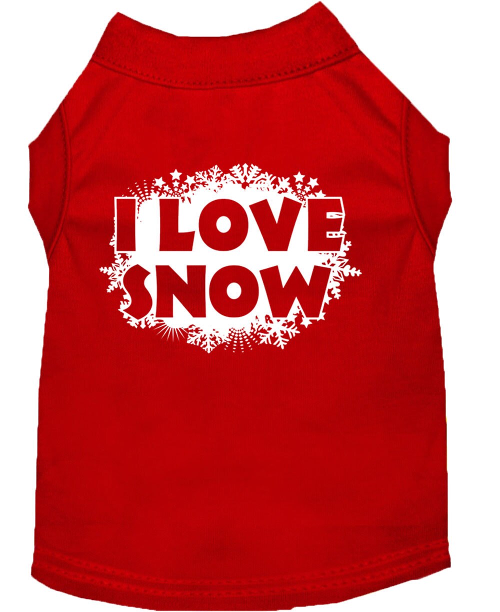 Christmas Pet Shirt, "I Love Snow"