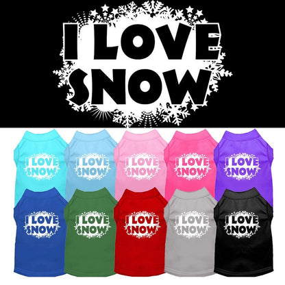 Christmas Pet Shirt, "I Love Snow"