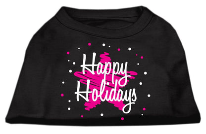 Christmas Pet Shirt, "Scribble Happy Holidays"
