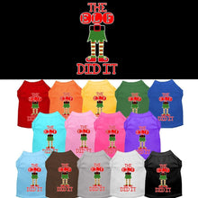 Christmas Pet Dog & Cat Shirt Screen Printed, "The Elf Did It"