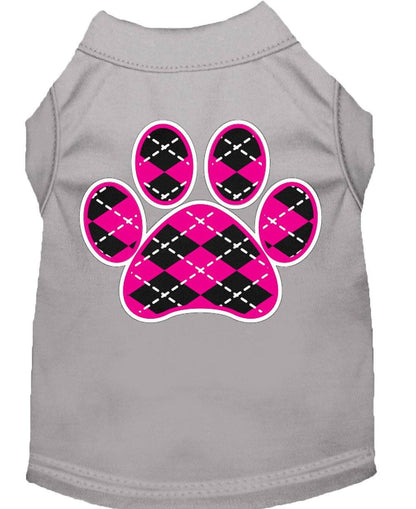 Pet Shirt "Argyle Paw Pink"