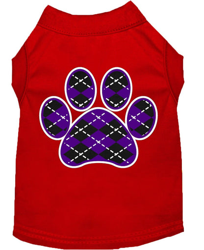 Pet Shirt "Argyle Paw Purple"