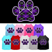 Pet Shirt "Argyle Paw Purple"