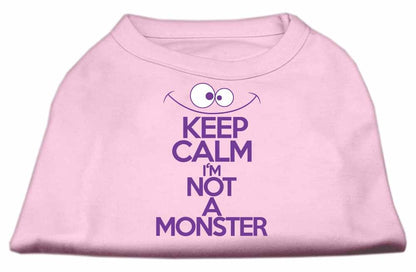 Pet Dog & Cat Shirt Screen Printed, "Keep Calm I'm Not A Monster"