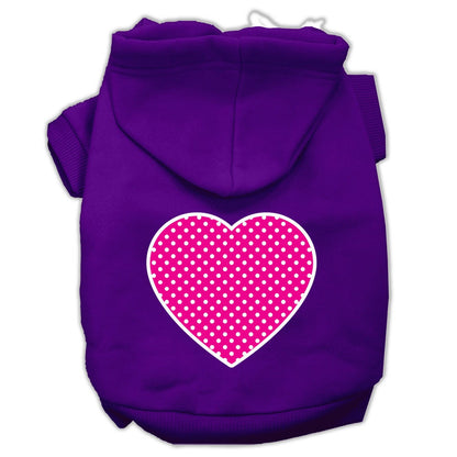 Pet Hoodie "Pink Swiss Dots Heart"