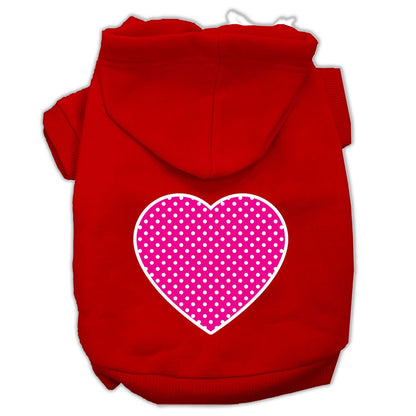 Pet Hoodie "Pink Swiss Dots Heart"