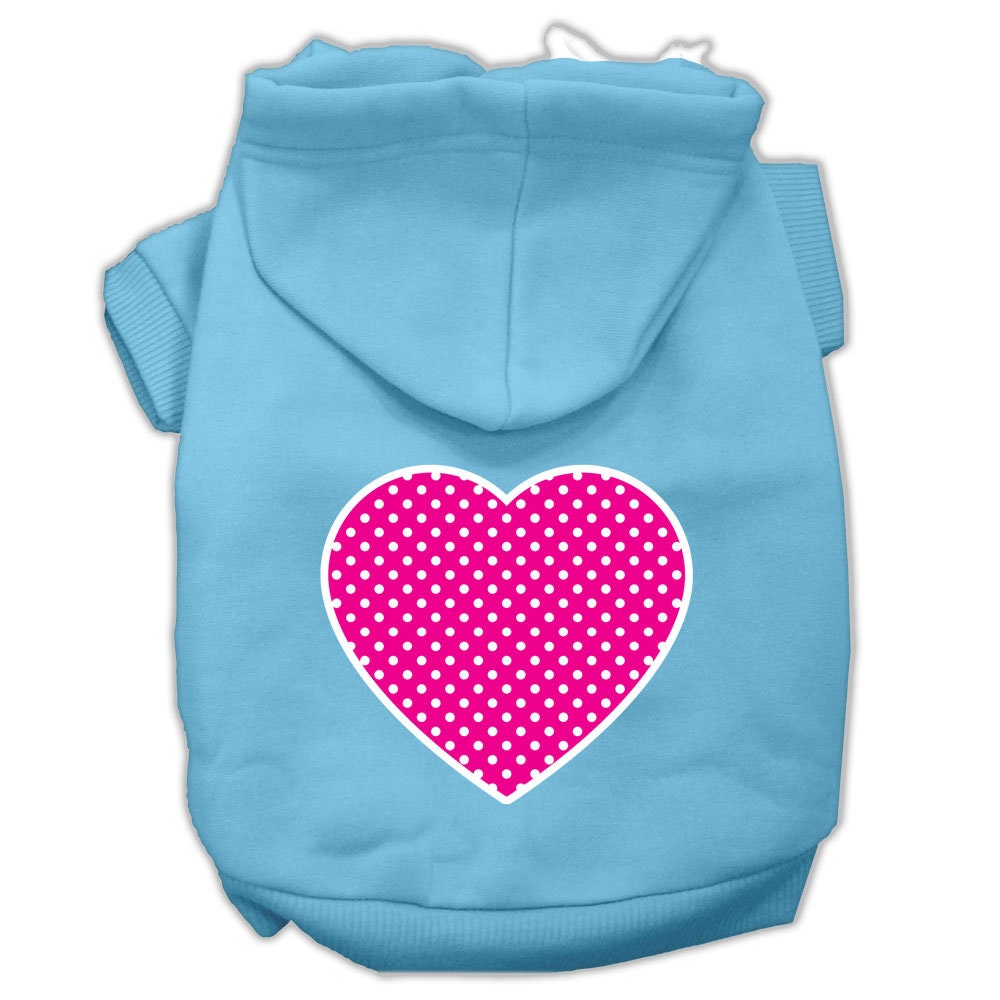 Pet Hoodie "Pink Swiss Dots Heart"