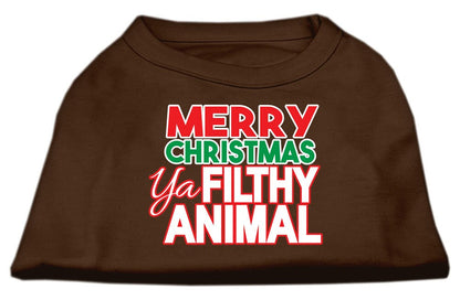 Christmas Pet Dog & Cat Shirt, "Merry Christmas Ya Filthy Animal"
