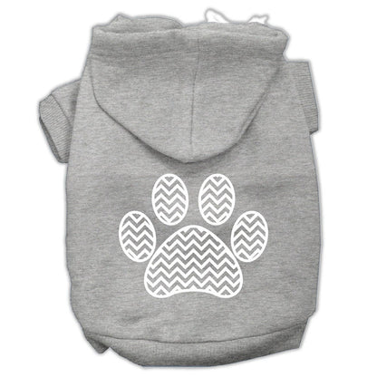 Pet Hoodie "Chevron Paw Print"