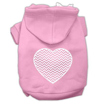 Pet Hoodie Screen Printed, "Chevron Heart"