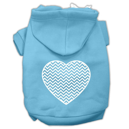 Pet Hoodie Screen Printed, "Chevron Heart"
