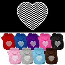 Pet Hoodie Screen Printed, "Chevron Heart"