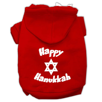 Hanukkah Pet Hoodie Screen Printed, "Happy Hanukkah"