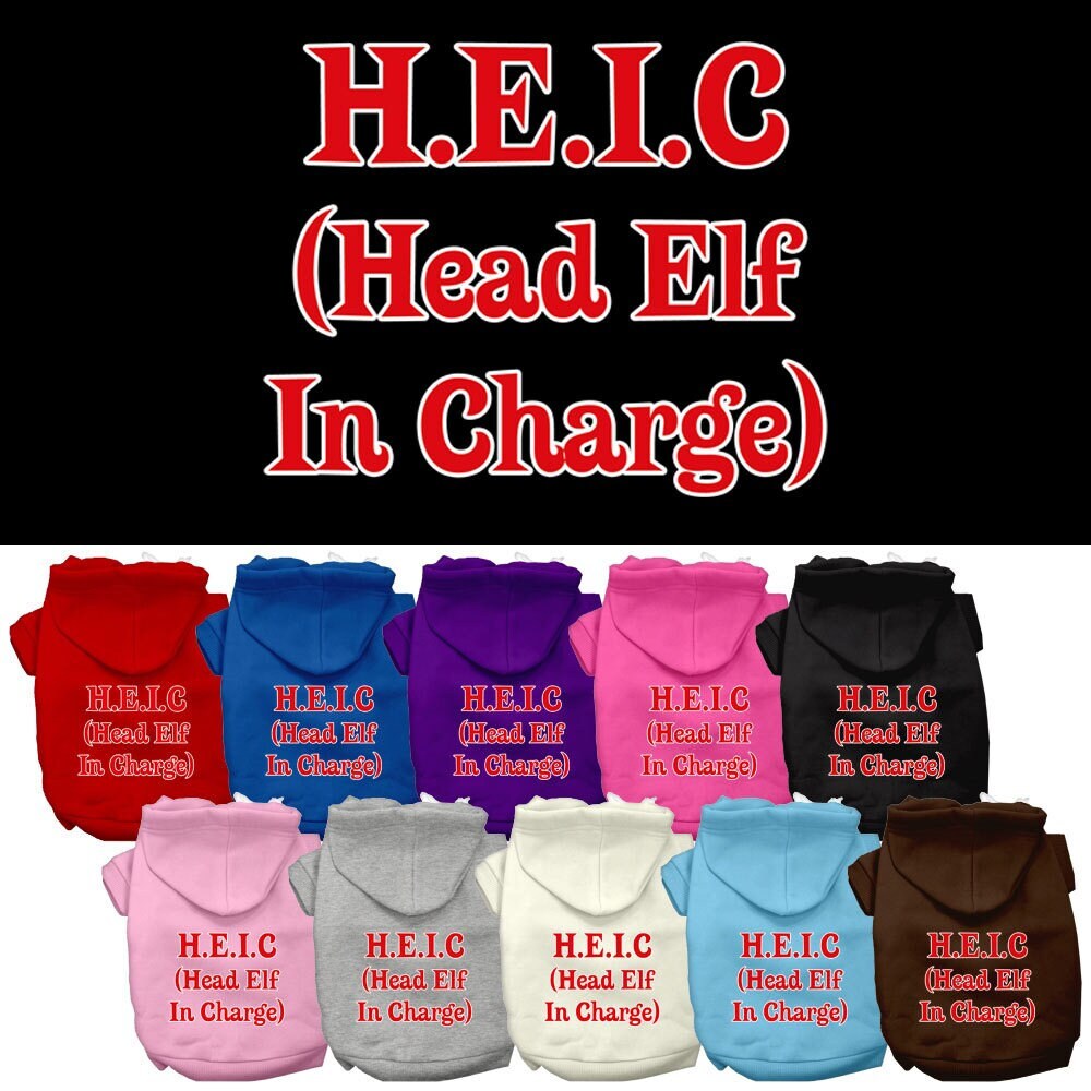 Christmas Pet Hoodie "Head Elf In Charge"