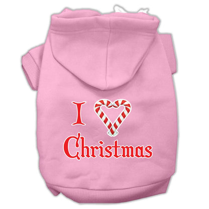 Christmas Pet Hoodie Screen Printed, "I Heart Christmas"