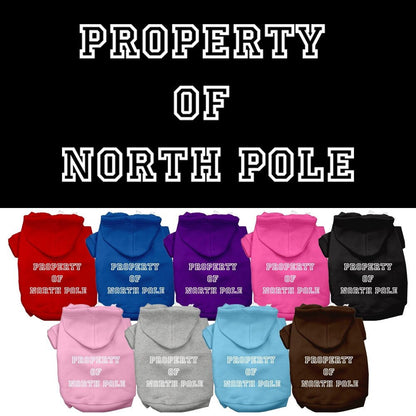 Christmas Pet Hoodie "Property of North Pole"