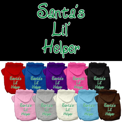 Christmas Pet Hoodie Screen Printed, "Santa's Lil Helper"