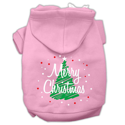 Christmas Pet Hoodie Screen Printed, "Scribble Merry Christmas"