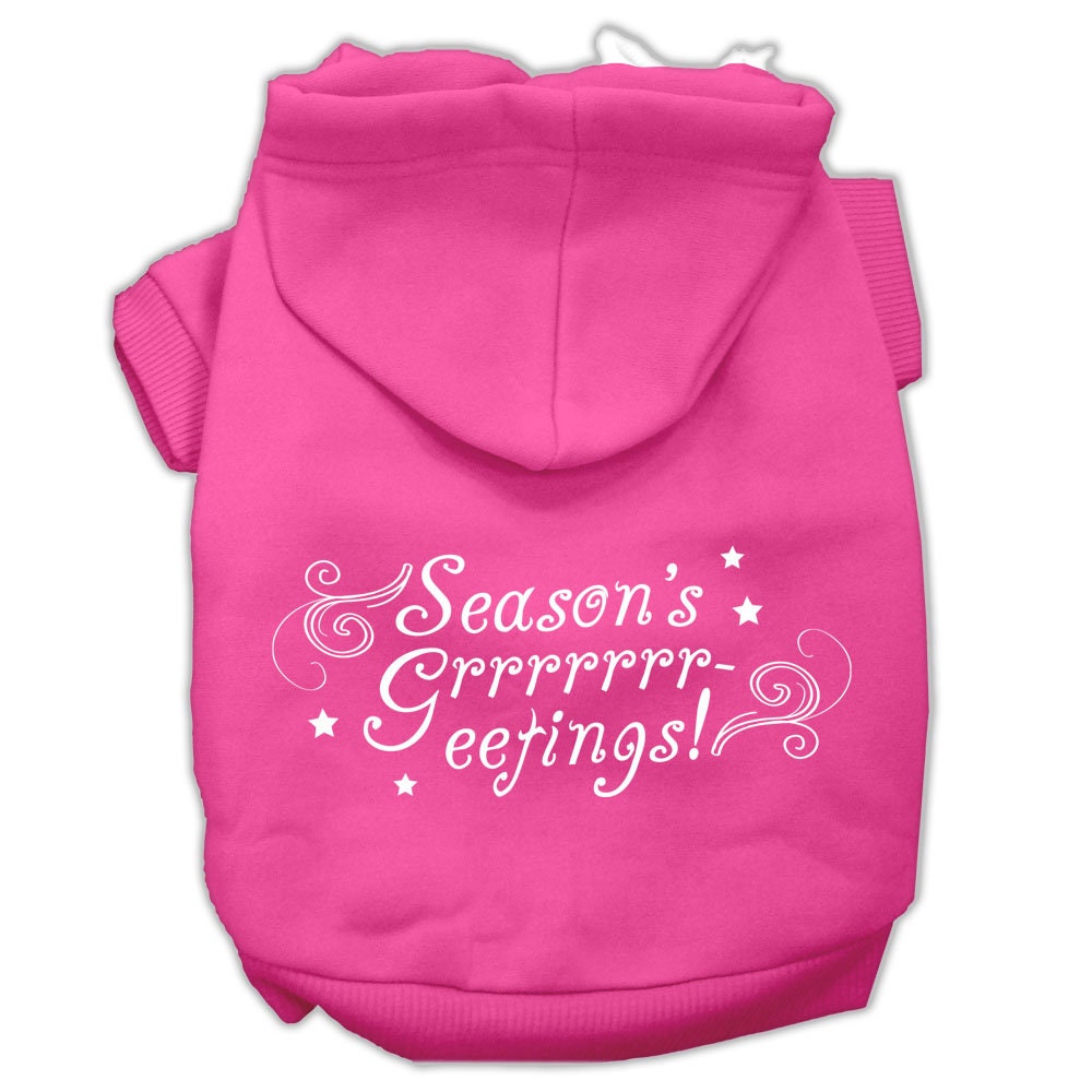 Christmas Pet Hoodie Screen Printed, "Season's Greetings"