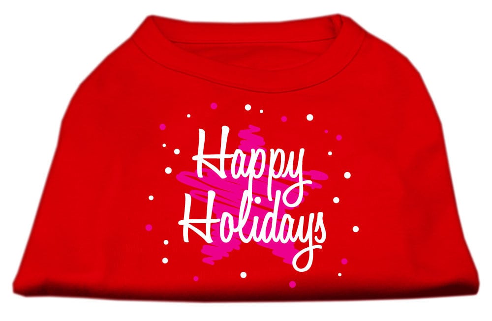 Christmas Pet Shirt, "Scribble Happy Holidays"