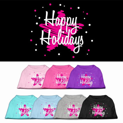 Christmas Pet Shirt, "Scribble Happy Holidays"
