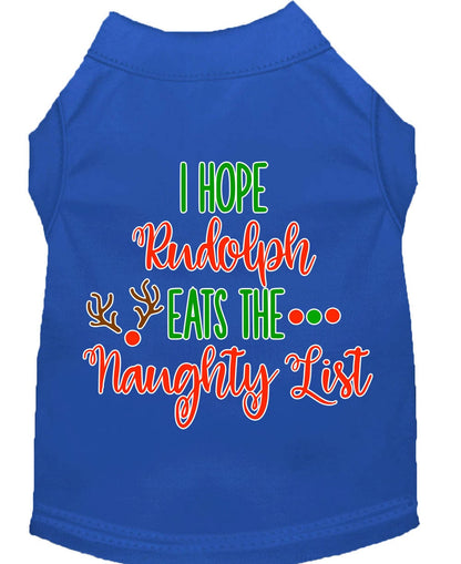 Christmas Pet Dog & Cat Shirt, "I Hope Rudolph Eats The Naughty List"