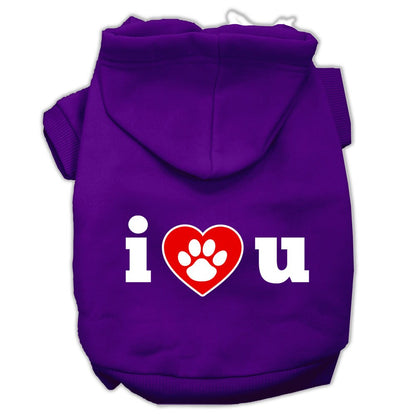 Pet Hoodie "I Love U"
