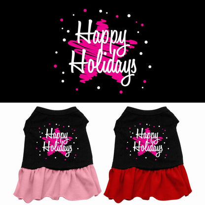 Christmas Pet Dress "Scribble Happy Holidays"