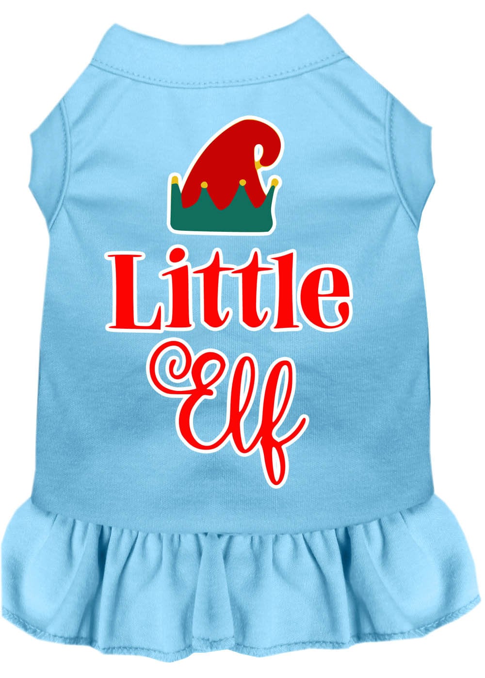 Christmas Pet Dress Screen Printed, "Little Elf"