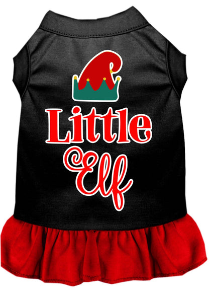Christmas Pet Dress Screen Printed, "Little Elf"