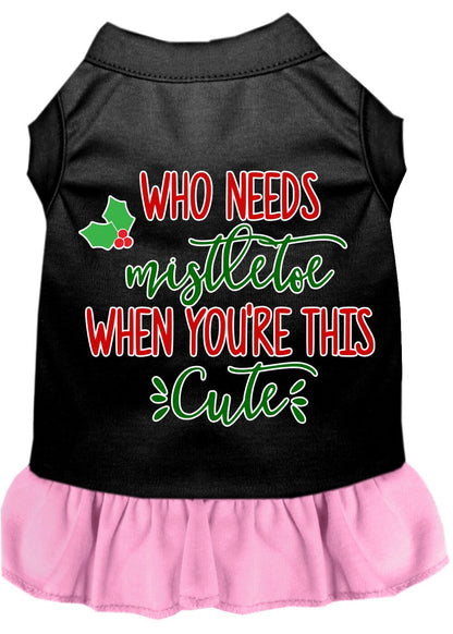 Christmas Pet Dress Screen Printed, "Who Needs Mistletoe"