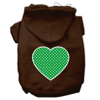 Pet Hoodie "Green Swiss Dots Heart"