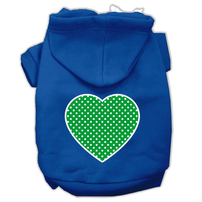 Pet Hoodie "Green Swiss Dots Heart"
