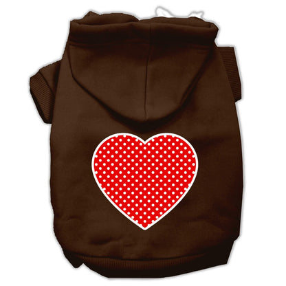Pet Hoodie "Red Swiss Dots Heart"