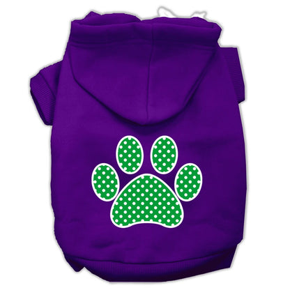 Pet Hoodie "Green Swiss Dots Paw"