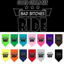Pet and Dog Bandana Screen Printed, "Bitches Ride"