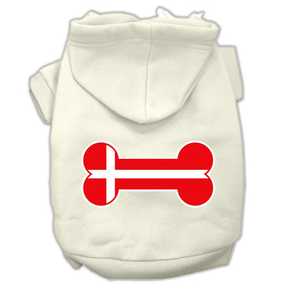 Pet Hoodie "Bone Shaped Denmark Flag"