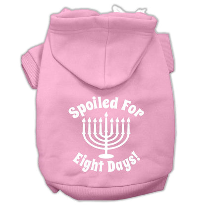 Hanukkah Pet Hoodie Screen Printed, "Spoiled For Eight Days"