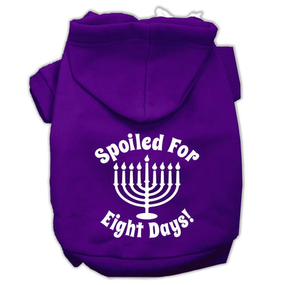 Hanukkah Pet Hoodie Screen Printed, "Spoiled For Eight Days"
