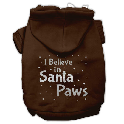 Christmas Pet Hoodie Screen Printed, "I Believe In Santa Paws"