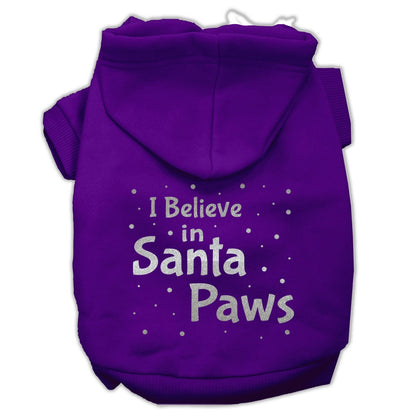Christmas Pet Hoodie Screen Printed, "I Believe In Santa Paws"