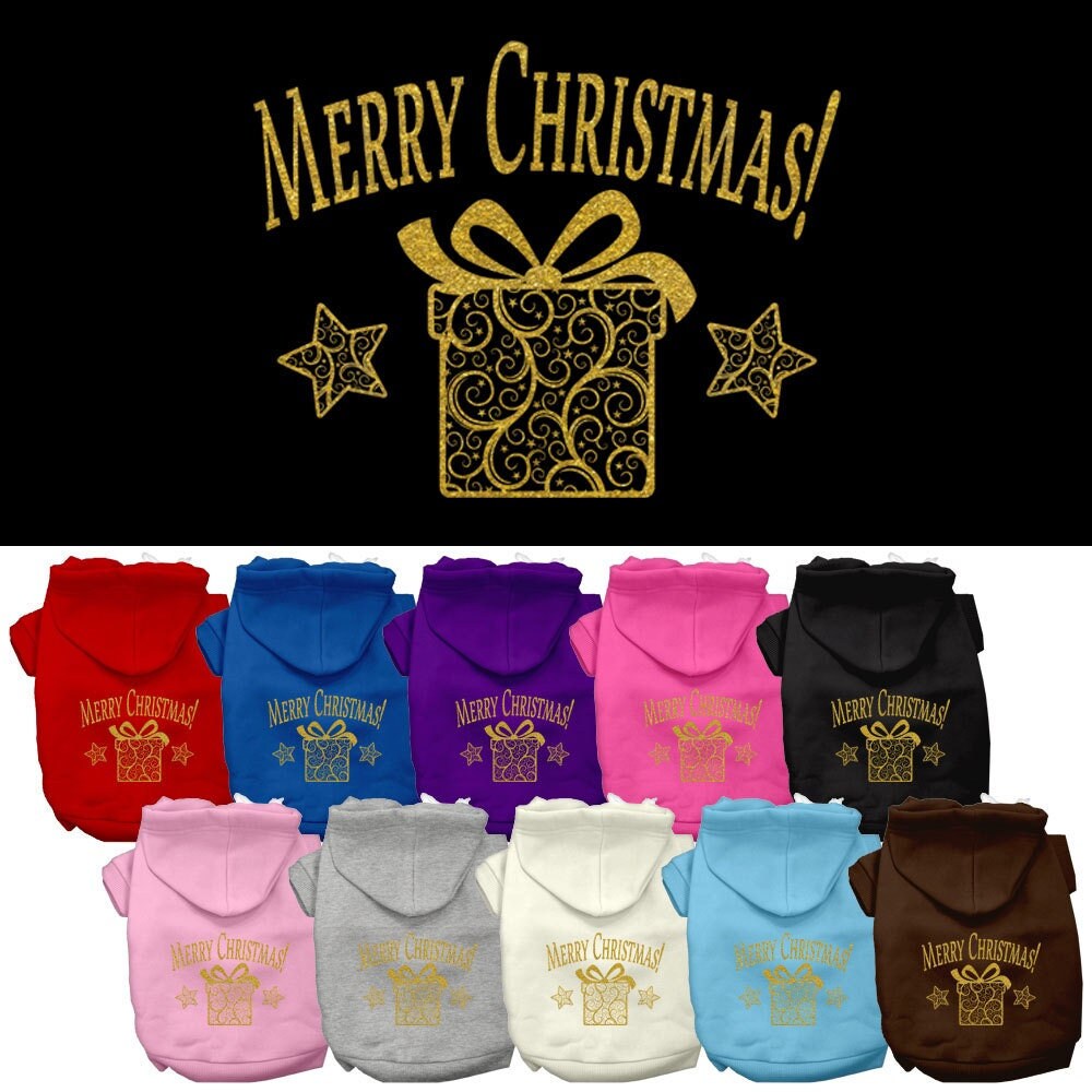 Christmas Pet Hoodie, "Golden Christmas Present"